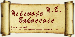 Milivoje Bakočević vizit kartica